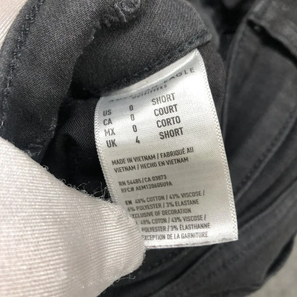 American Eagle Hi-Rise Jegging Womens‎ 0 Short Black Skinny